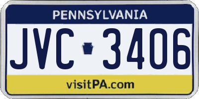 PA license plate JVC3406
