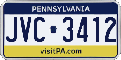 PA license plate JVC3412