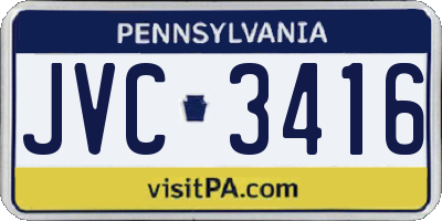 PA license plate JVC3416
