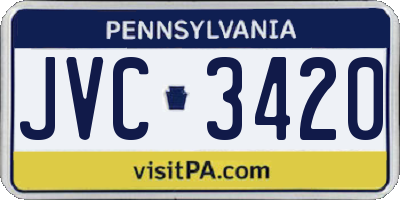 PA license plate JVC3420
