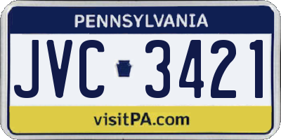 PA license plate JVC3421