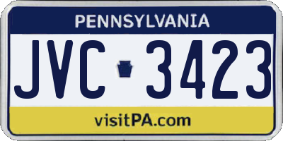 PA license plate JVC3423