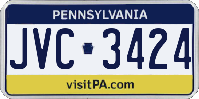 PA license plate JVC3424