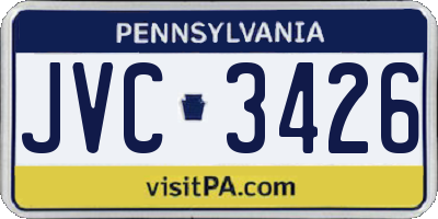 PA license plate JVC3426