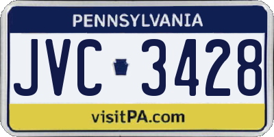PA license plate JVC3428