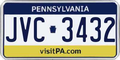 PA license plate JVC3432