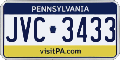 PA license plate JVC3433