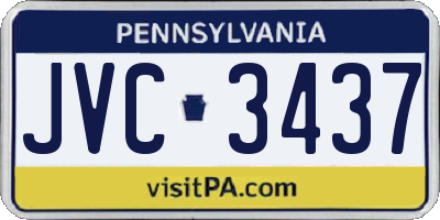 PA license plate JVC3437