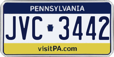 PA license plate JVC3442