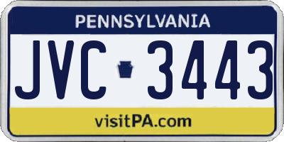 PA license plate JVC3443