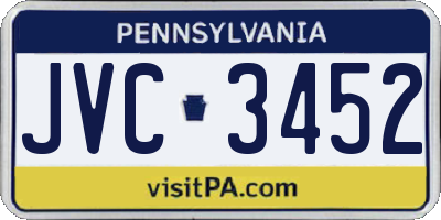 PA license plate JVC3452