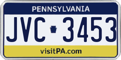 PA license plate JVC3453