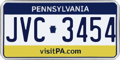 PA license plate JVC3454