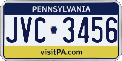PA license plate JVC3456