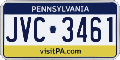 PA license plate JVC3461