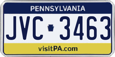 PA license plate JVC3463