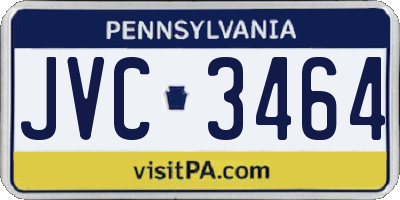 PA license plate JVC3464