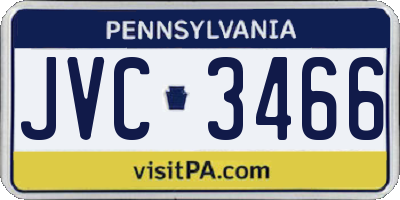 PA license plate JVC3466