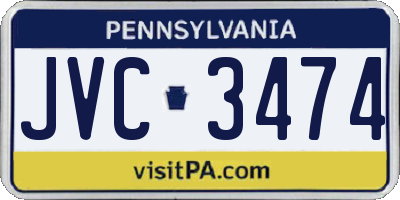 PA license plate JVC3474