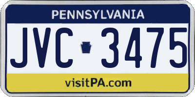 PA license plate JVC3475