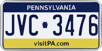 PA license plate JVC3476