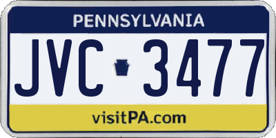 PA license plate JVC3477