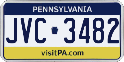 PA license plate JVC3482