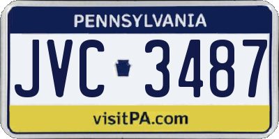 PA license plate JVC3487