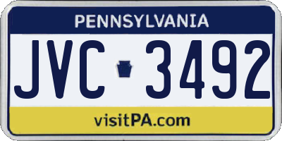 PA license plate JVC3492