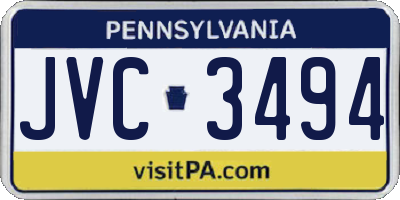 PA license plate JVC3494