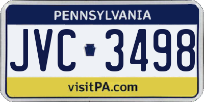 PA license plate JVC3498