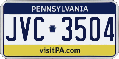 PA license plate JVC3504