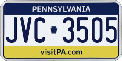 PA license plate JVC3505