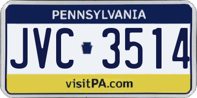 PA license plate JVC3514