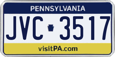 PA license plate JVC3517