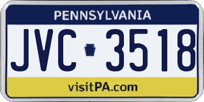 PA license plate JVC3518
