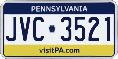 PA license plate JVC3521