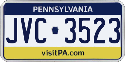 PA license plate JVC3523