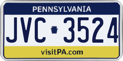 PA license plate JVC3524