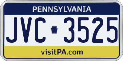 PA license plate JVC3525