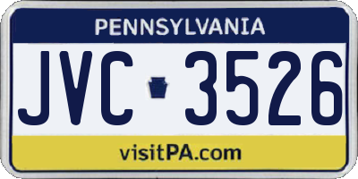 PA license plate JVC3526