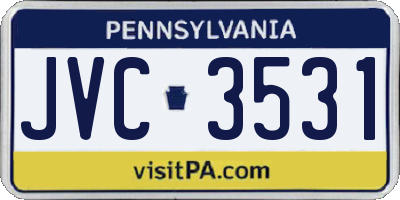 PA license plate JVC3531