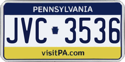 PA license plate JVC3536