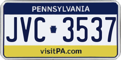 PA license plate JVC3537