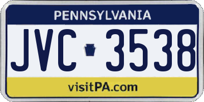 PA license plate JVC3538