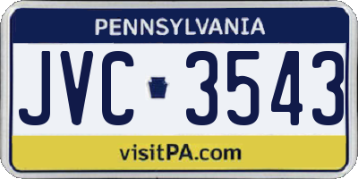 PA license plate JVC3543