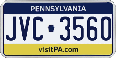 PA license plate JVC3560