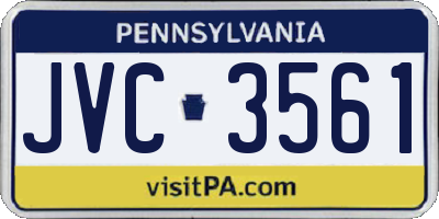 PA license plate JVC3561