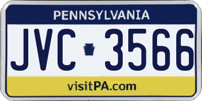 PA license plate JVC3566