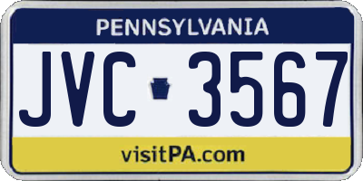 PA license plate JVC3567